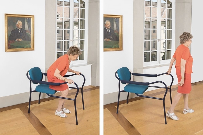 Mobility Chair with Extended Handrails | Teal Supportive Standing Armchair