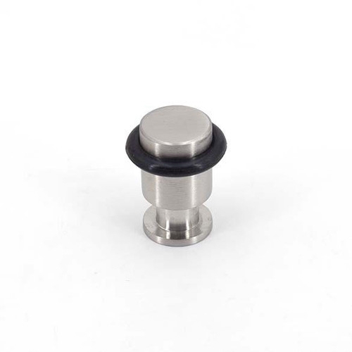 Modern Floor Door Stop Brushed Metal Tiered Base Rubber Ring
