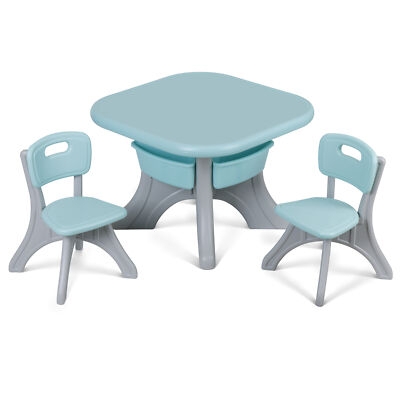 Modern Kids Furniture Set with Splayed Legs and Detachable Bins