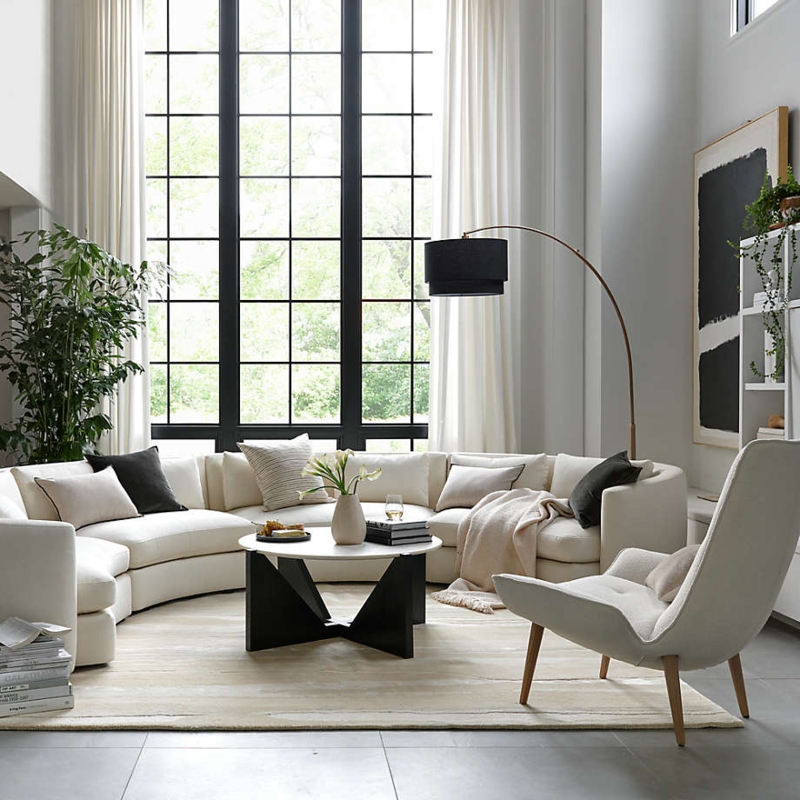 Modular Curved Sofa: Off-White Modern Organic Style