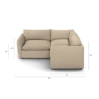 Modular Sectional Silver Taupe 87 Inch Width Plush Cushions