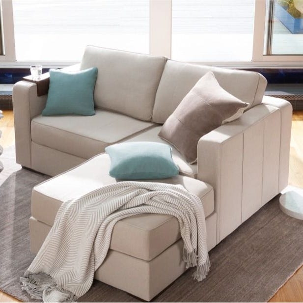 Modular Sectional Sofa with Integrated Side Table and Chaise