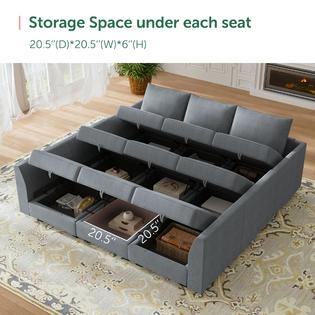 Modular Sectional with Oversized Depth and Sleeper Mode