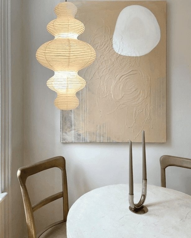 Multi-tiered Pendant Light Wavy Silhouette Ribbed Paper Like