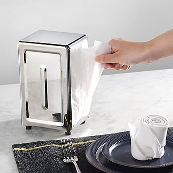 Napkin Dispenser Tall Mirror Polished Stainless Diner Classic