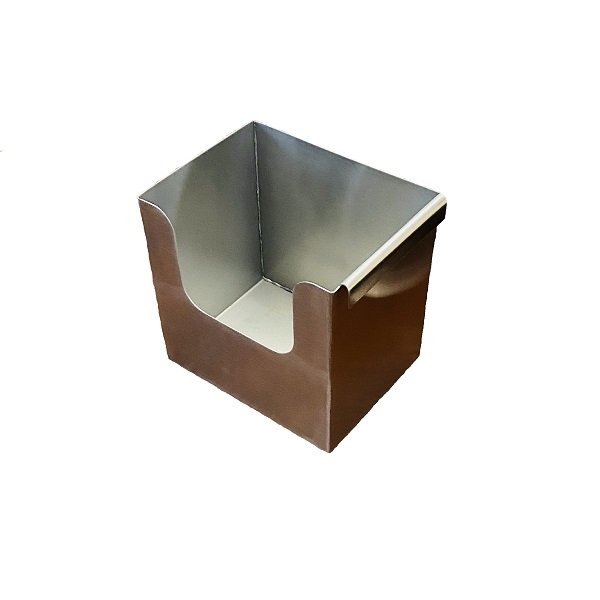 Napkin Holder Industrial Brushed Stainless U-Shaped Cutout Lip