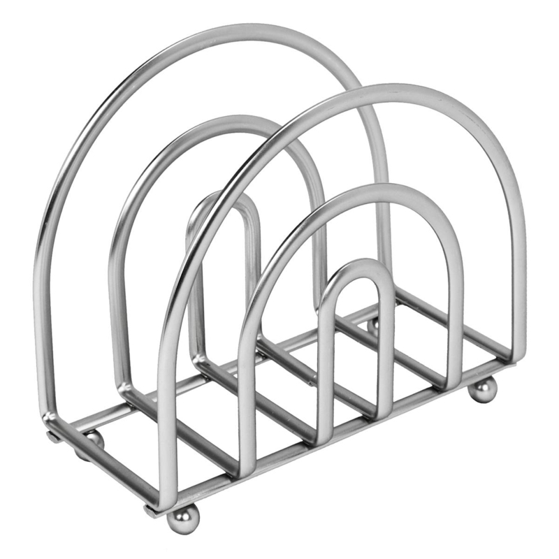 Napkin Holder Polished Chrome Tiered Arches Wire Frame Ball Feet