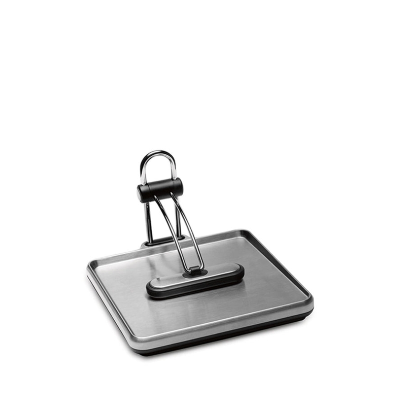 Napkin Holder Quick Grip Weighted Tension Arm Brushed Steel