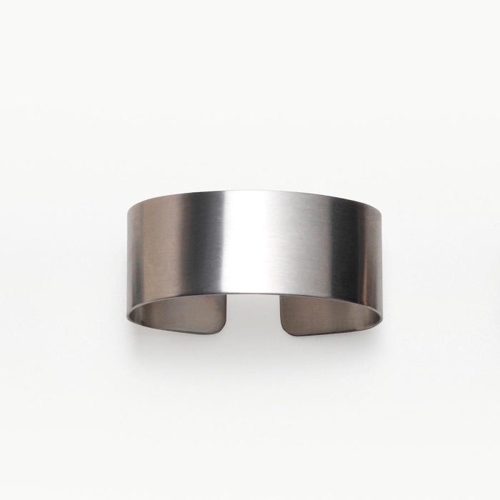 Napkin Ring Brushed Stainless Steel Open Cuff Geometric Minimalist