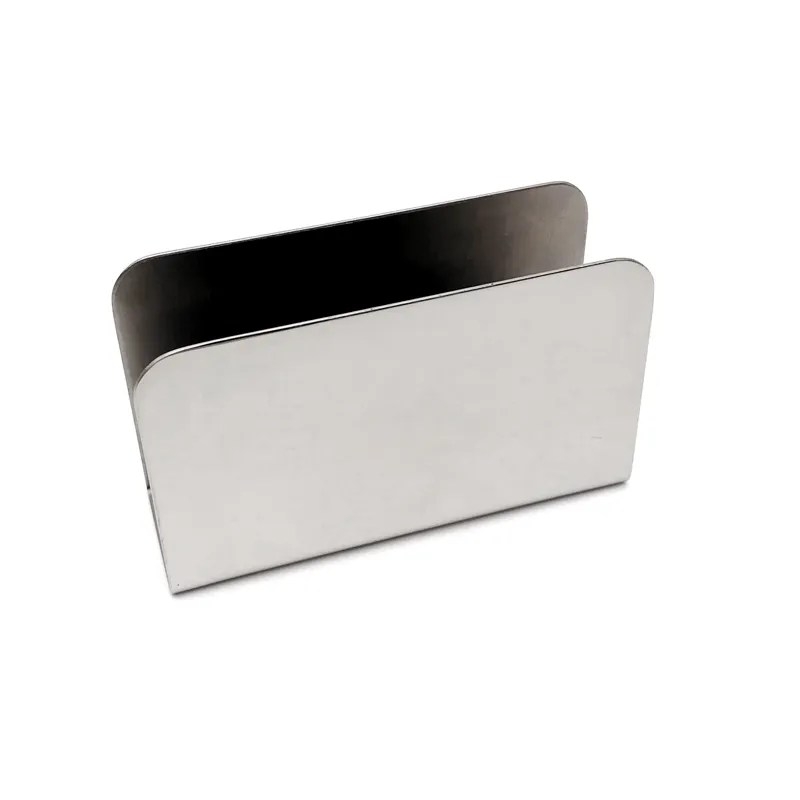 Napkin Stand Polished Silver U-Shaped Rounded Corners Minimalist