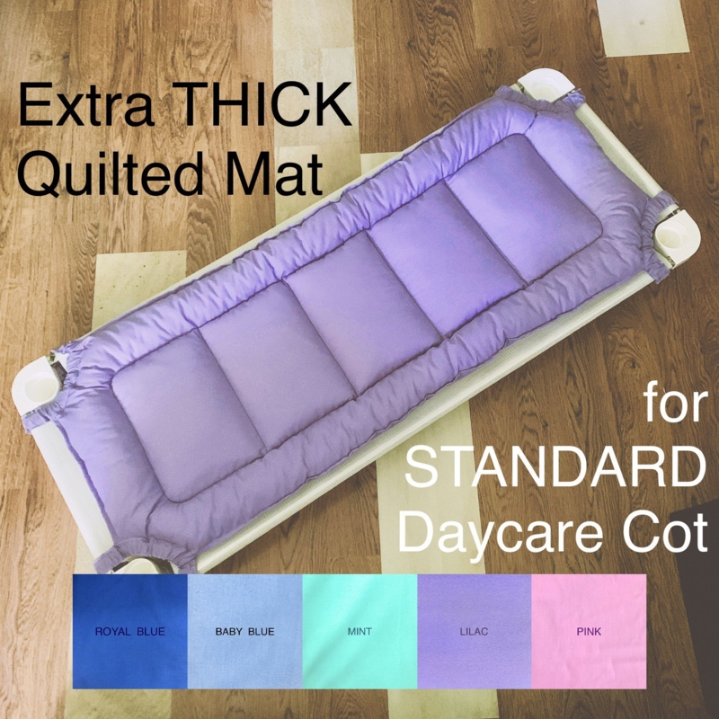 Napping Mat, Extra Thick Padding, Lilac Purple, Quilted Cotton.