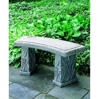 Nature-Inspired Garden Bench with Detailed Dragonfly Relief