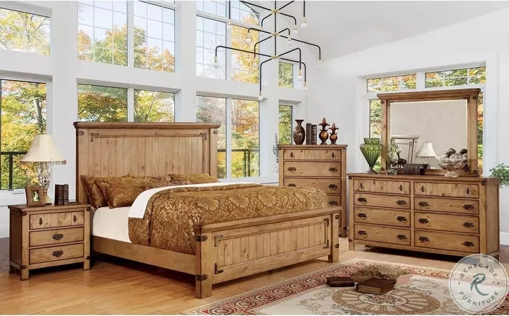 Nightstand Metal Corner Brackets Planked Panels Rustic Industrial Burnished