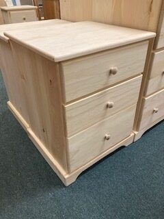 Nightstand Shaker Pine Bracket Base Three Drawers Minimalist Style