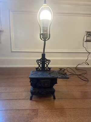 Novelty Lamp Miniature Cast Iron Stove Base Rustic Americana