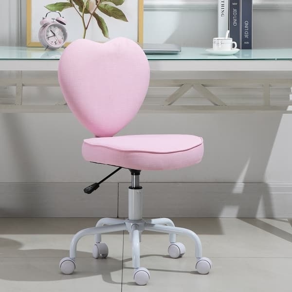 Office Chair featuring Whimsical Heart Shaped Back and White Base