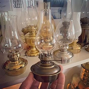 Oil Lamp Mini Flared Top Hurricane Style Brass