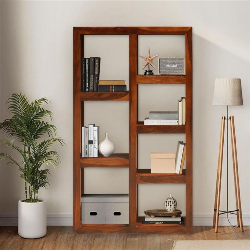 Open Cube Bookcase Tall Display Shelf Unit with Thick Frame