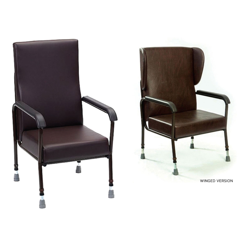 Orthopaedic Chair with Height Adjustable Legs and Winged Headrest