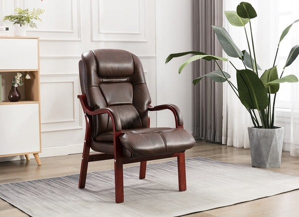 Orthopedic Chair with Cherry Wood Frame and Segmented Cushioning