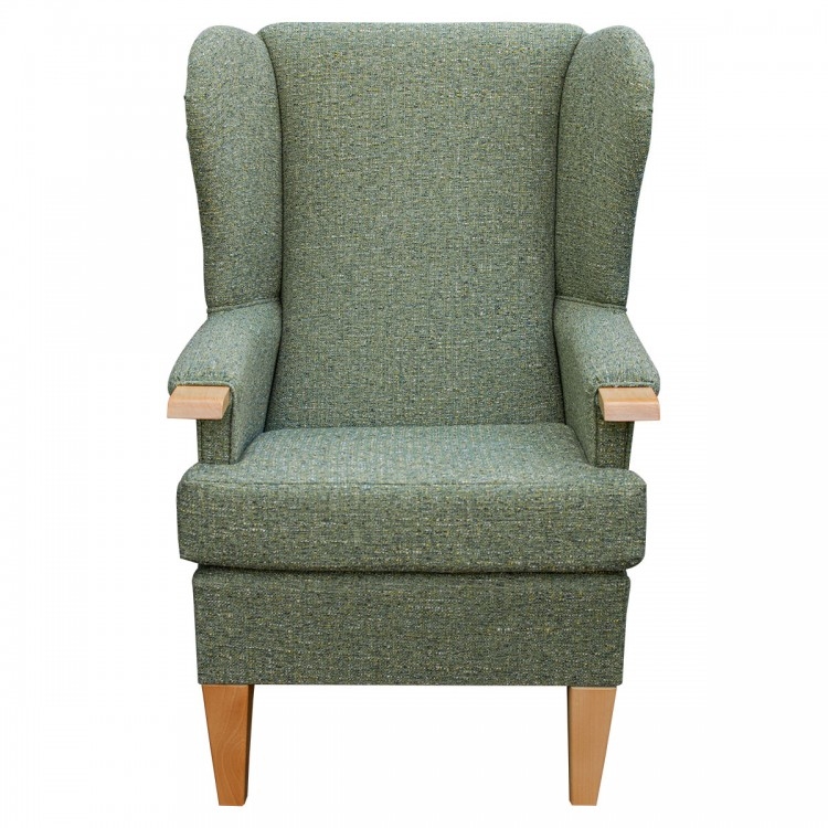 Orthopedic Chairs High Seated Armchair Kensington Orthopaedic Armchair in a  Matuu Green Weave Fabric