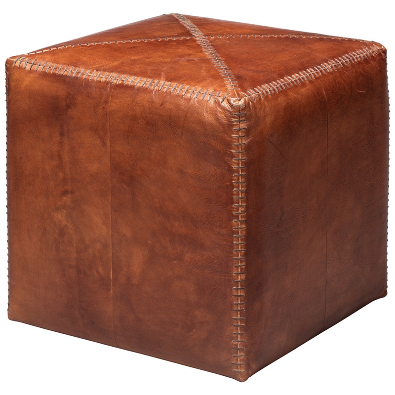 Ottoman with Whipstitch Detailing and Cross Stitched Top