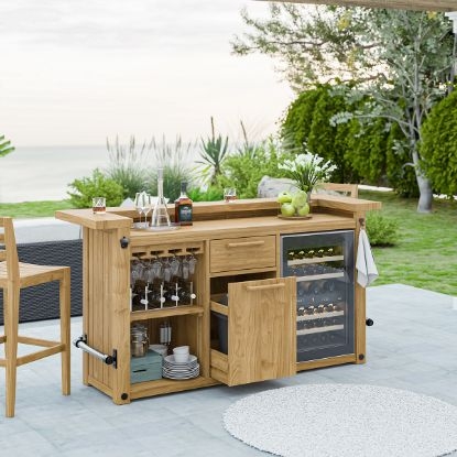 Outdoor Bar Cabinet with Integrated Wine Cooler Insert