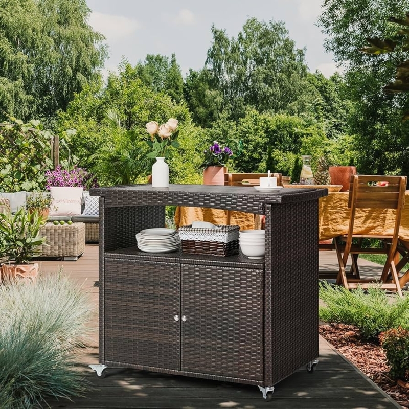 Outdoor Bar Storage Cabinet
