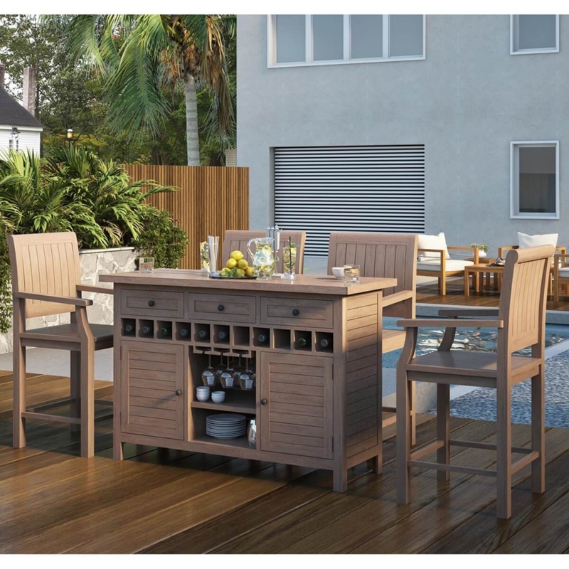 Outdoor Bar Console Island with Integrated Wine Storage