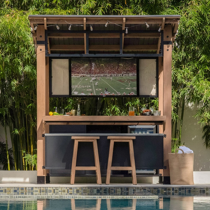 Outdoor Bar Pavilion for Poolside Location, Modern Rustic Outdoor Bar