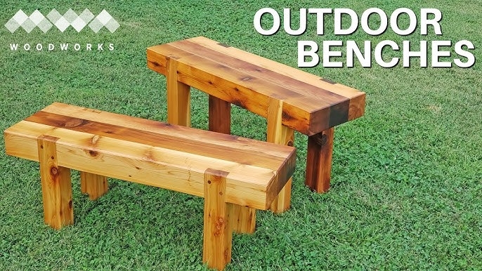 Outdoor Bench: Notched Leg Joinery, Thick Timber Construction.
