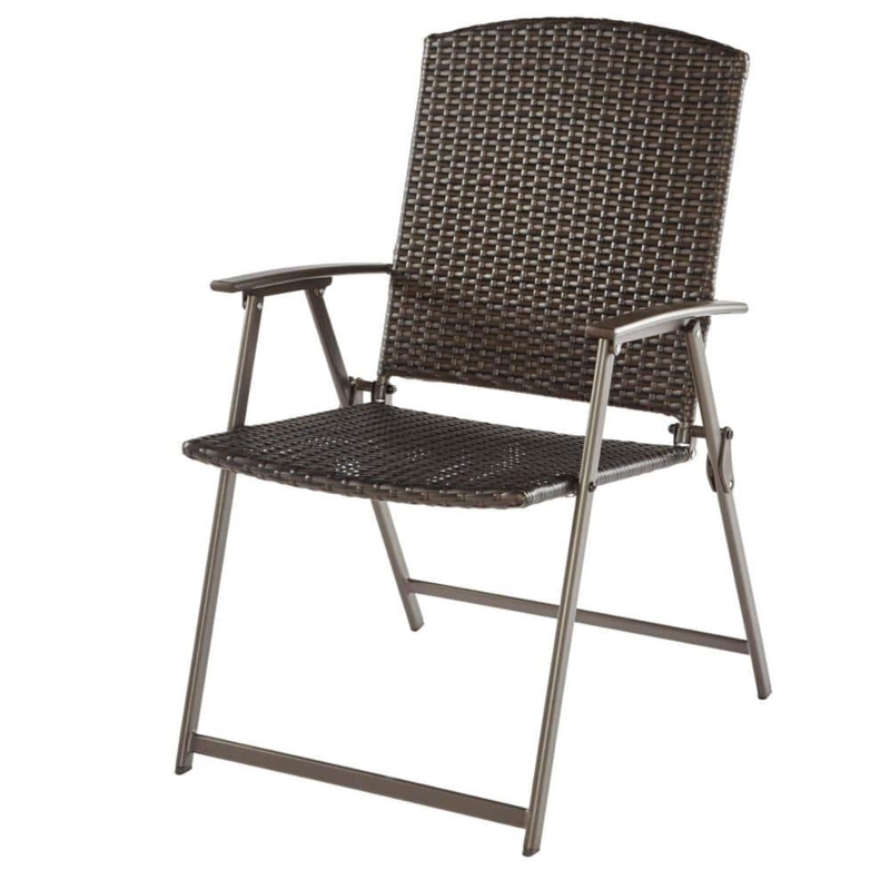 Outdoor Dining Chair, Woven Wicker Curved Backrest