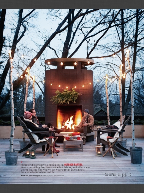 Outdoor Fireplace Cylindrical Metal Frame Weathered Rust Finish Deck