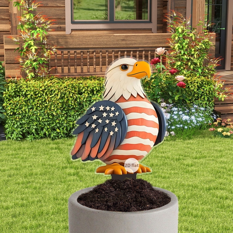 Outdoor Garden Stake Decorations | Patriotic Memorial Day & 4th of July  Decor for Yard Patio Lawn | Weather-Resistant Red White Blue Ornaments |  Easy Install for Parties BBQs | 1 Piece -