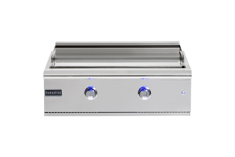 Outdoor Griddle Blue LED Knobs Brushed Metal Luxury Patio Cooking
