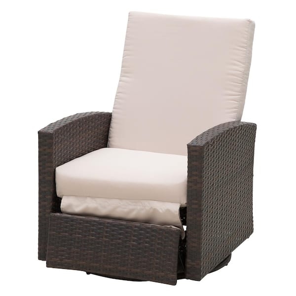 Outdoor Recliner Plastic Rattan Swivel Base, Rattan Swivel Recliner