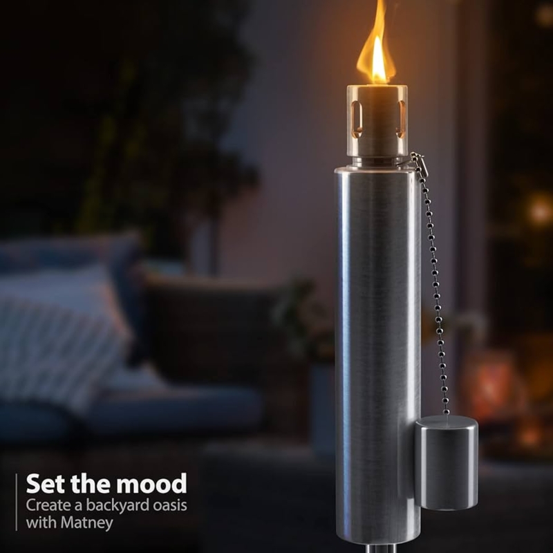 Outdoor Torch Brushed Stainless Steel Ventilated Top Snuffer