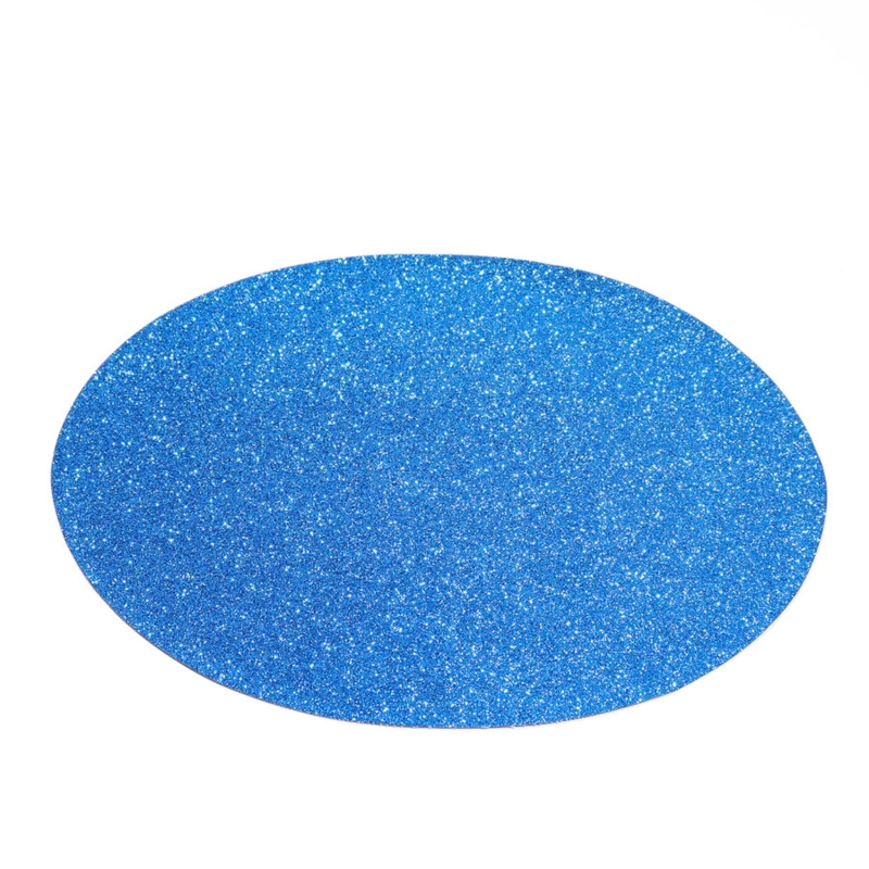 Oval Sparkle Table Mat Glitter Finish Non Slip Glam Festive
