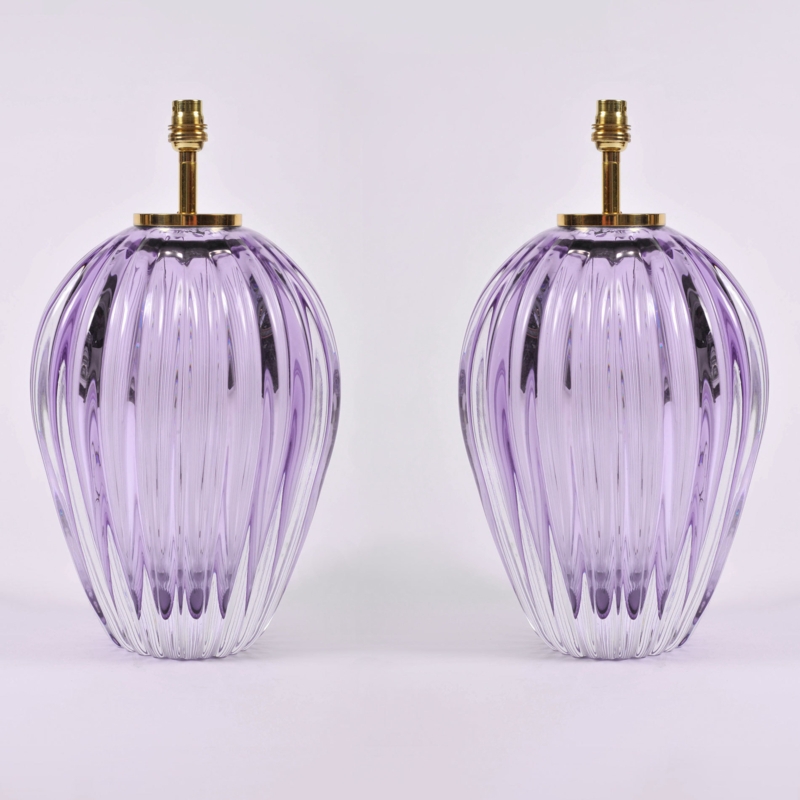 Pair of 1980s purple Murano glass table lamps | Valerie Wade