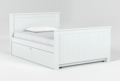 Panel Bed with Vertical Paneling, Coastal Style Storage Bed, Trundle