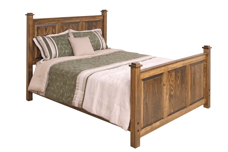 Paneled Bed Frame with Decorative Caps and Square Posts