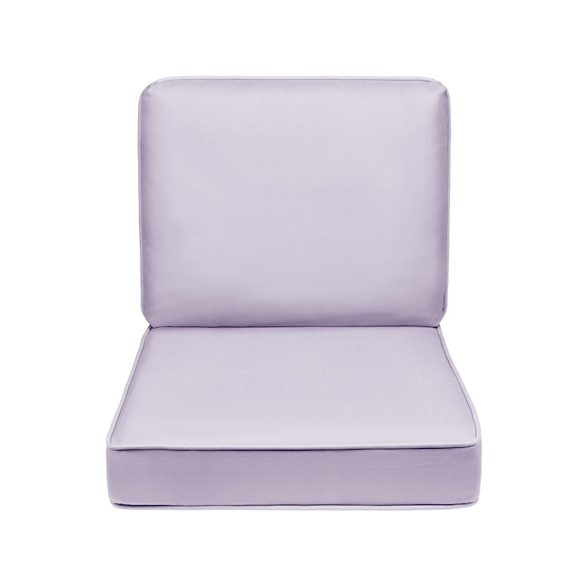 Patio Chair Cushion Lilac Piped Edges Deep Seat 2-Piece Boxed