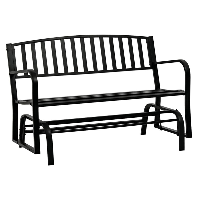 Patio Glider Steel Arched Top Rail Double Seating Durable Finish