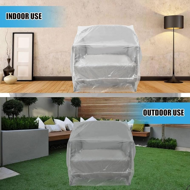 PE Furniture Dust Protection Clear Plastic Cover 37x30x30 Inch