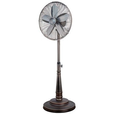 Pedestal Fan in Oil Rubbed Bronze with Five Blade Fan, Bronze Floor Fan