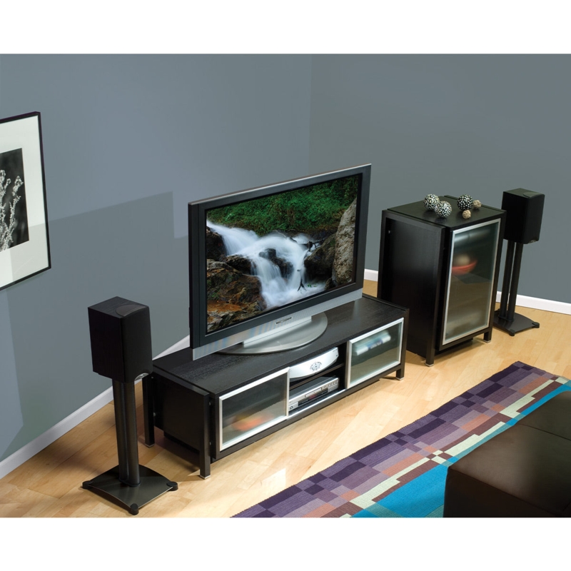 Pedestal Speaker Stands featuring Wide Stable Base and Slim Profile