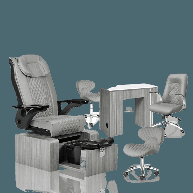 Pedicure Chair Package as Matching Spa Suite with Portable Basin