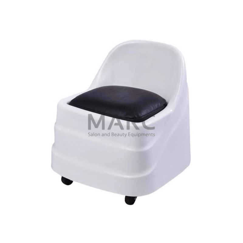 Pedicure Stool Fiberglass Shell Mobile Casters Stepped Base