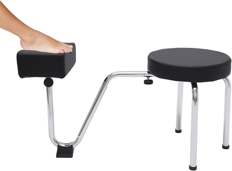 Pedicure Stool S-Curved Frame Adjustable Footrest Padded Cushions