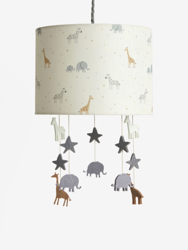 Pendant Lamp Shade Hanging Felt Animal Mobile Charms Cream Base